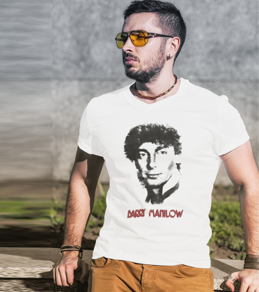 Barry Manilow Iconic Music Figure Black And Red T-Shirt