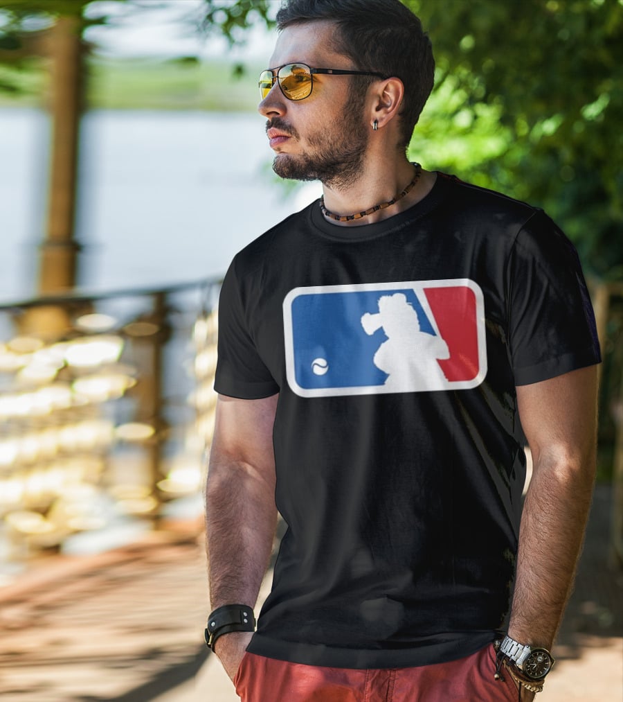 Major Baseball Phan Blue Red Mascot T-Shirt