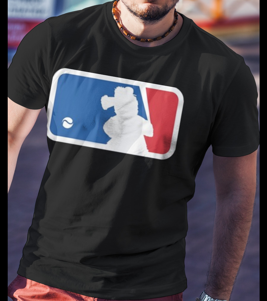 Major Baseball Phan Blue Red Mascot T-Shirt