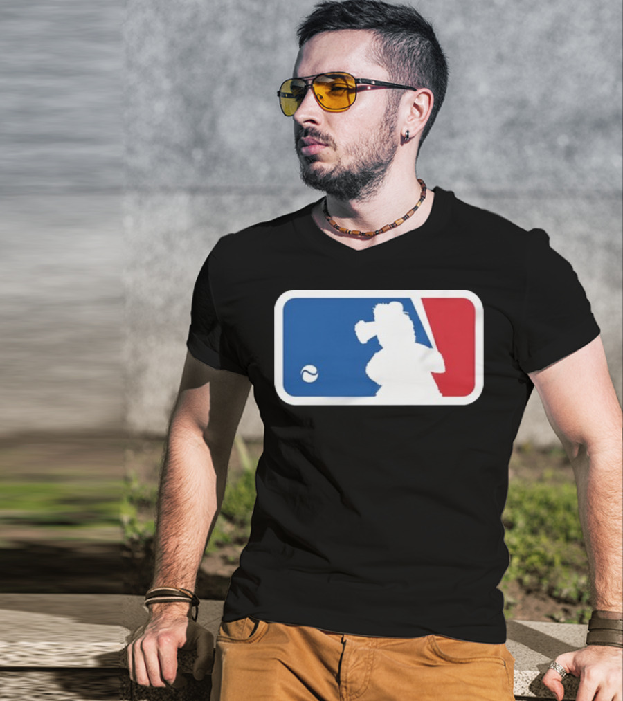 Major Baseball Phan Blue Red Mascot T-Shirt