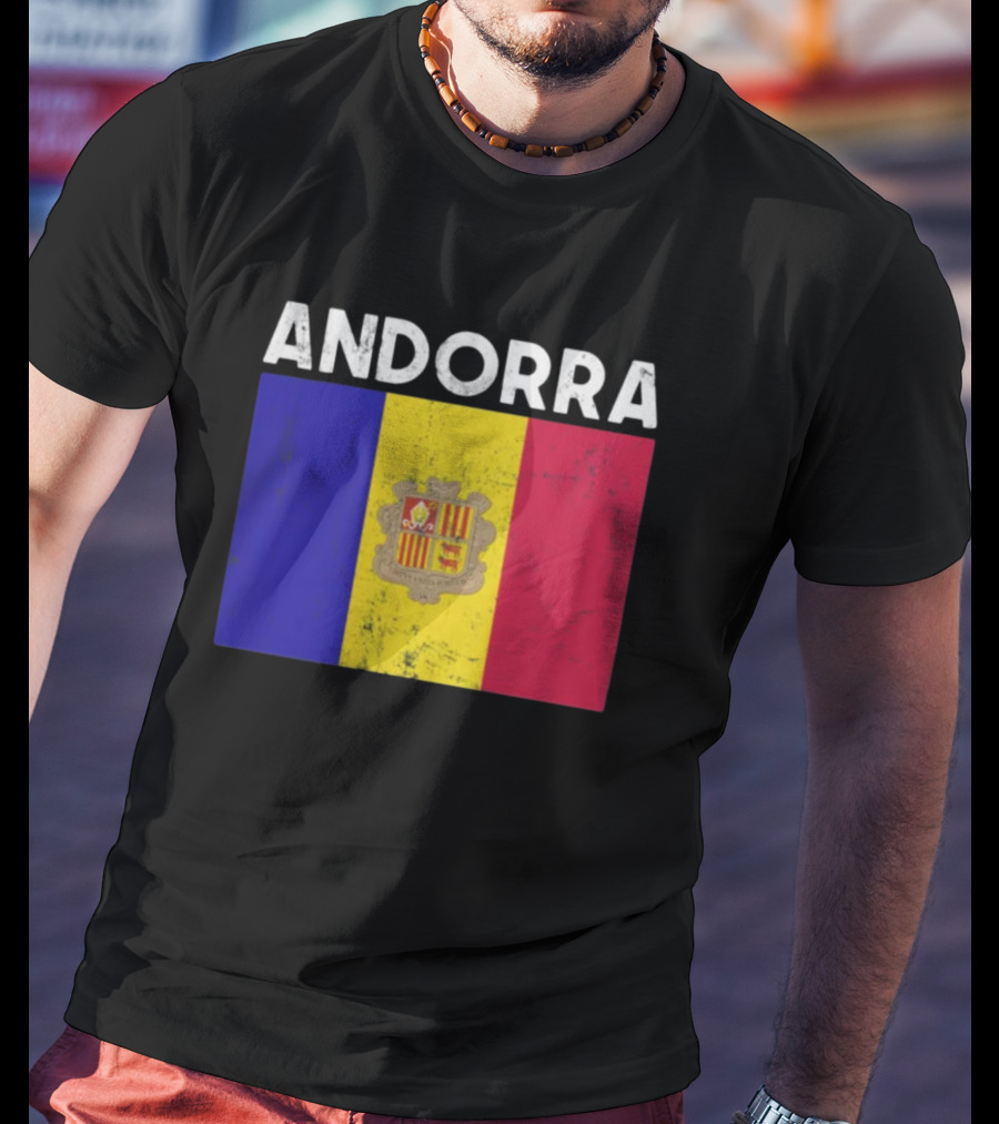 ANDORRA Flag Andorra4032 Iconic Symbol Emblem T-Shirt