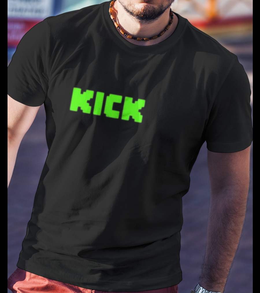 KICK Bold Neon Green Text T-Shirt