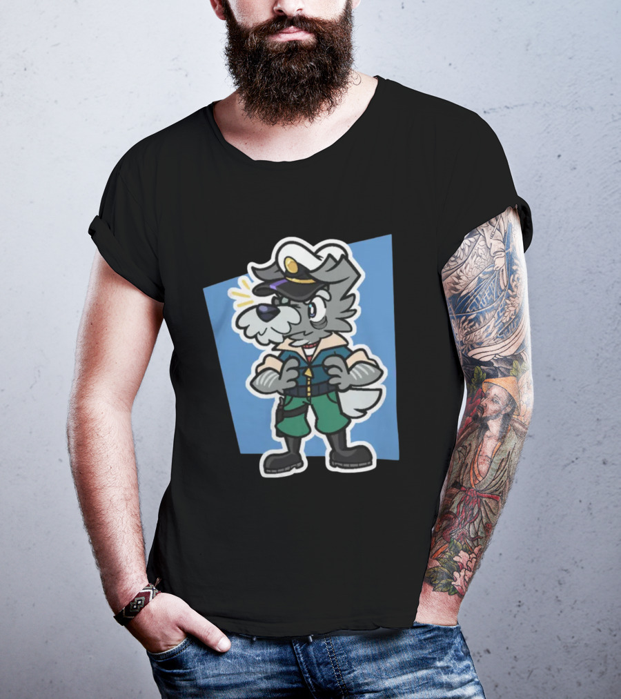 Yoshiemblem Melted Ice Crown Puddle Commander Dog Navy Uniform T-Shirt