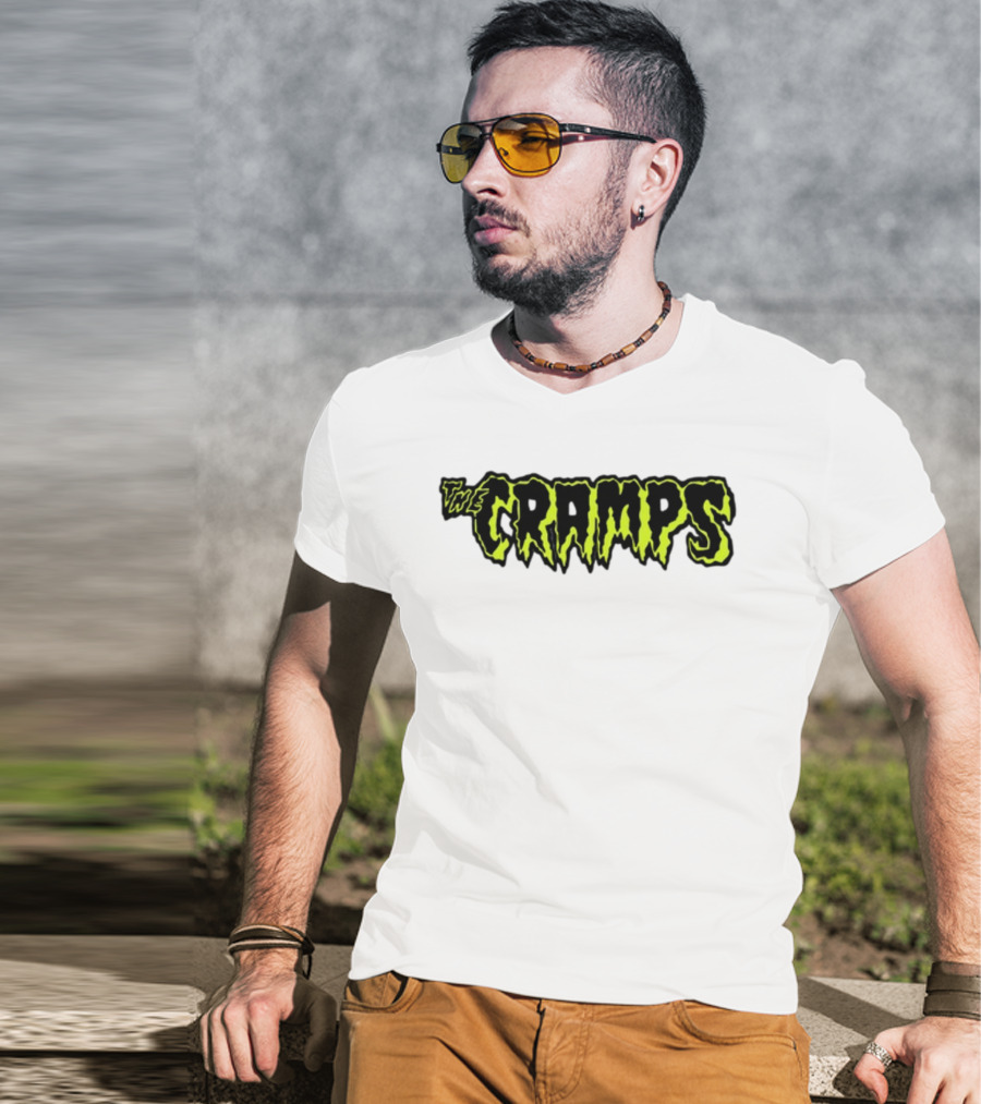 Greg Gutfeld The Cramps Logo Neon Gothic T-Shirt
