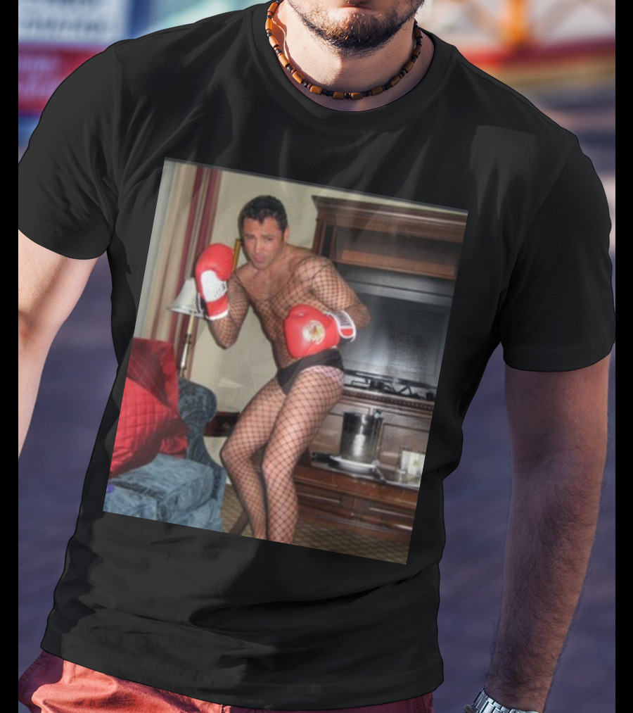 Oscar De La Hoya Fishnet Boxing Gloves Outfit Snapshot T-Shirt