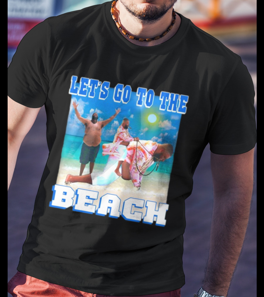 Let's Go To The Beach Dj Khaled Beach Scene With Floating And Joyful Pose T-Shirt