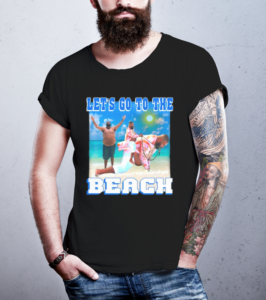 Let's Go To The Beach Dj Khaled Beach Scene With Floating And Joyful Pose T-Shirt