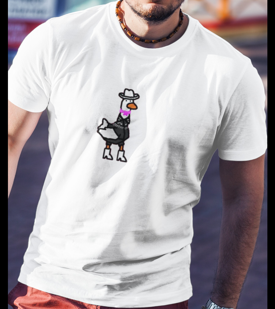 Reallygoodpaints Ryan Goose Cowboy Outfit White Hat Pink Bandana T-Shirt