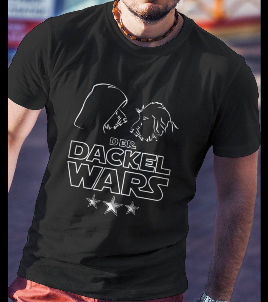 Der Dackel Wars Star Dachshund Battle Scene T-Shirt