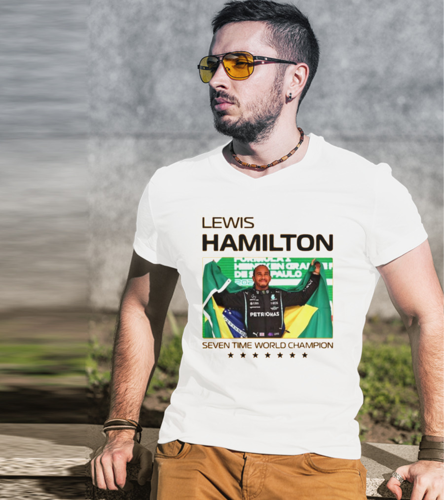 Lewis Hamilton Seven Time World Champion São Paulo Grand Prix T-Shirt