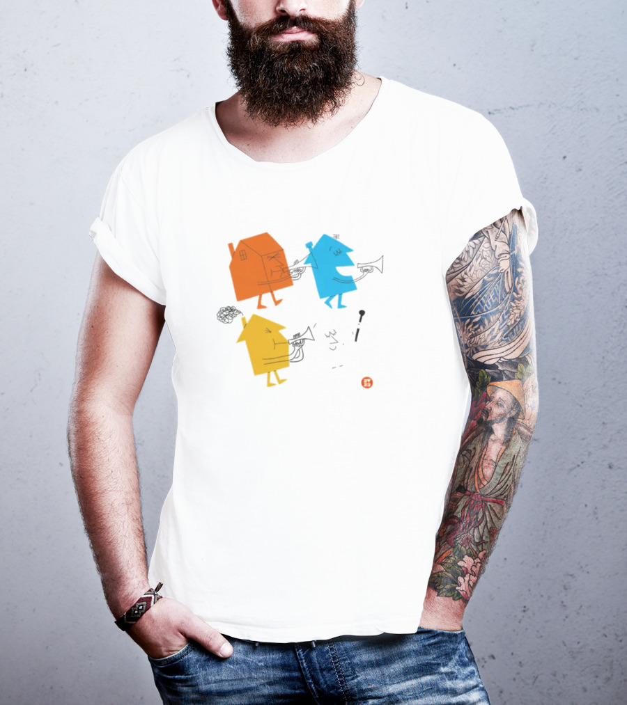 4 Houses Colorful Cartoon Characters T-Shirt