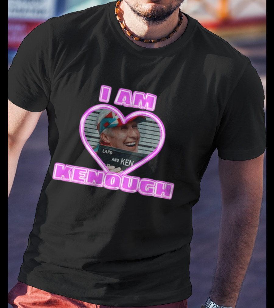 Sadstreet Ryan Gosling I Am Kenough LAPD Ken Mugshot Heart T-Shirt