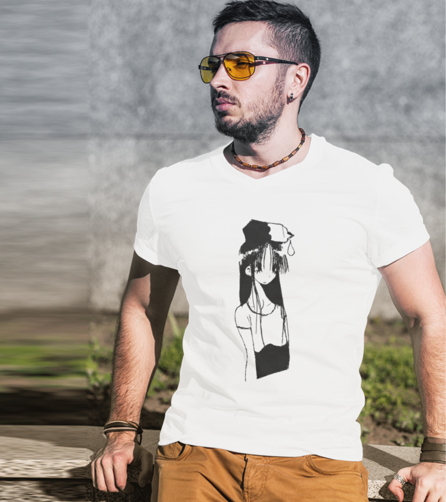 Milk Head Girl Anime Manga Style Oversized T-Shirt