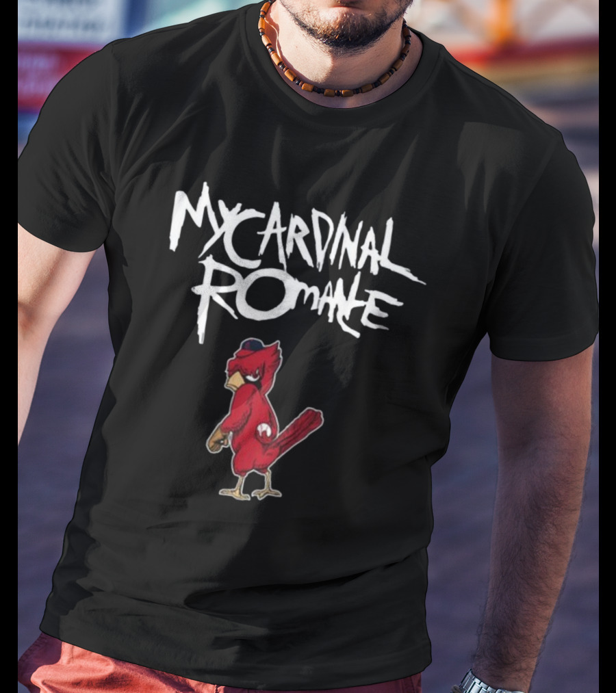 St Louis Cardinals My Cardinal Romance Bird Baseball Fan Mashup T-Shirt