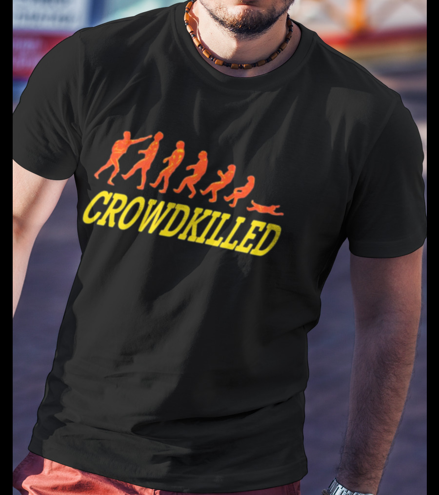 Crowdkilled Evolution Parody With Falling Figures T-Shirt