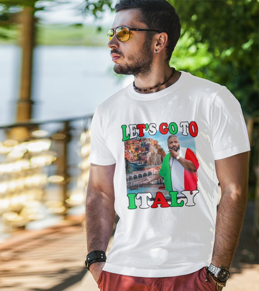 Funnyahhtees Let’s Go To Italy Dj Khaled Colorful Coastal Adventure T-Shirt