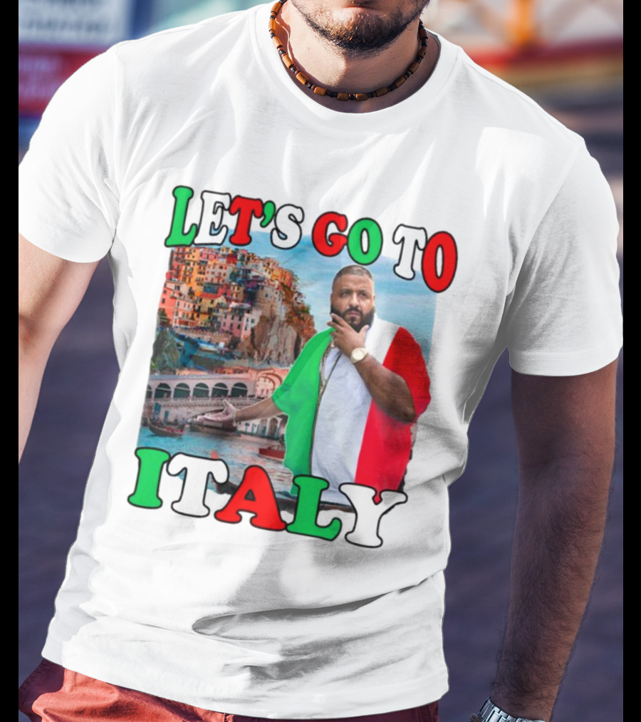 Funnyahhtees Let’s Go To Italy Dj Khaled Colorful Coastal Adventure T-Shirt