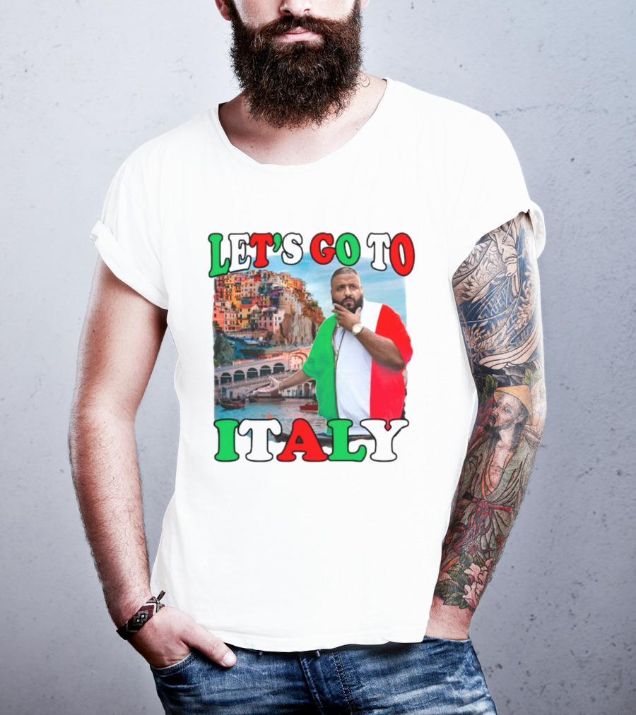 Funnyahhtees Let’s Go To Italy Dj Khaled Colorful Coastal Adventure T-Shirt
