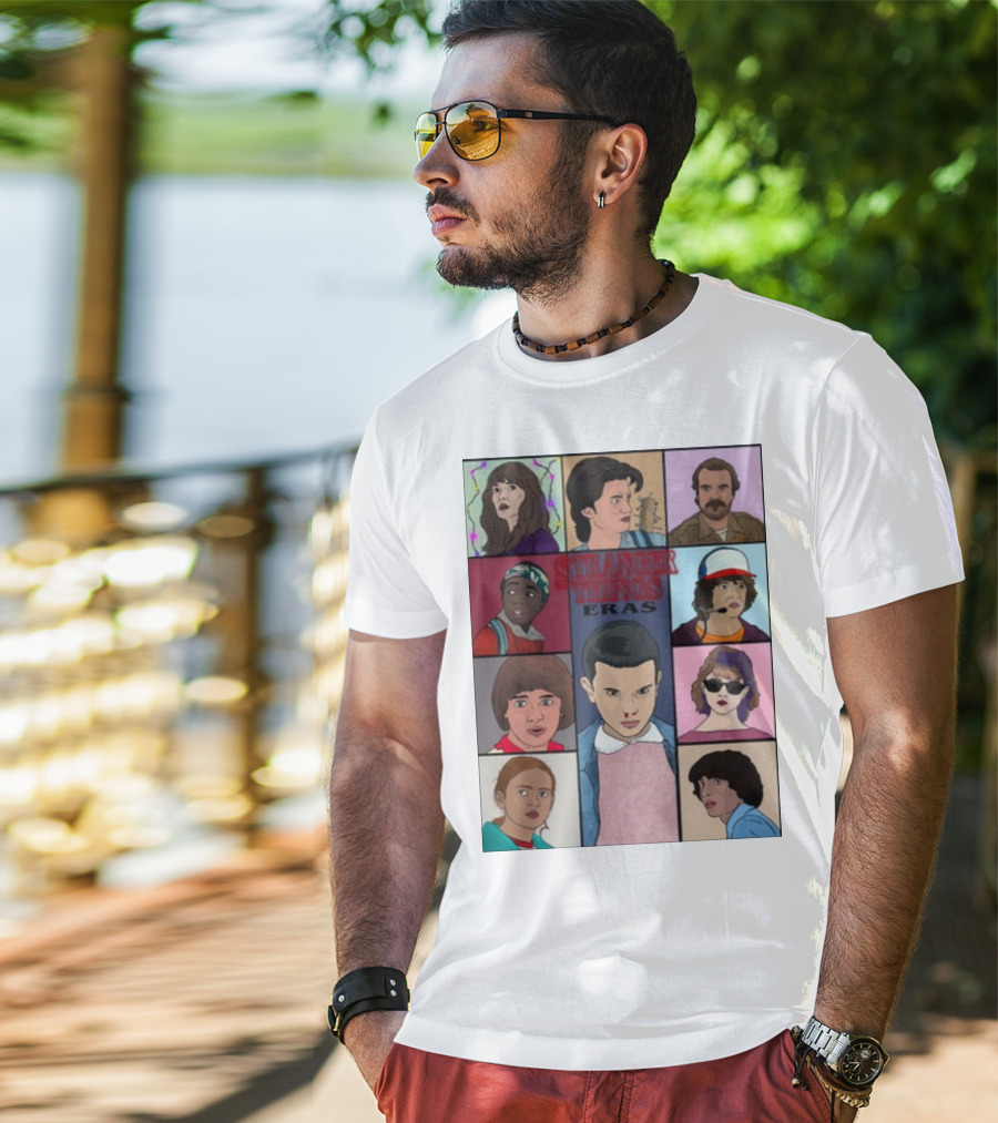 Stranger Things Eras Character Collage T-Shirt