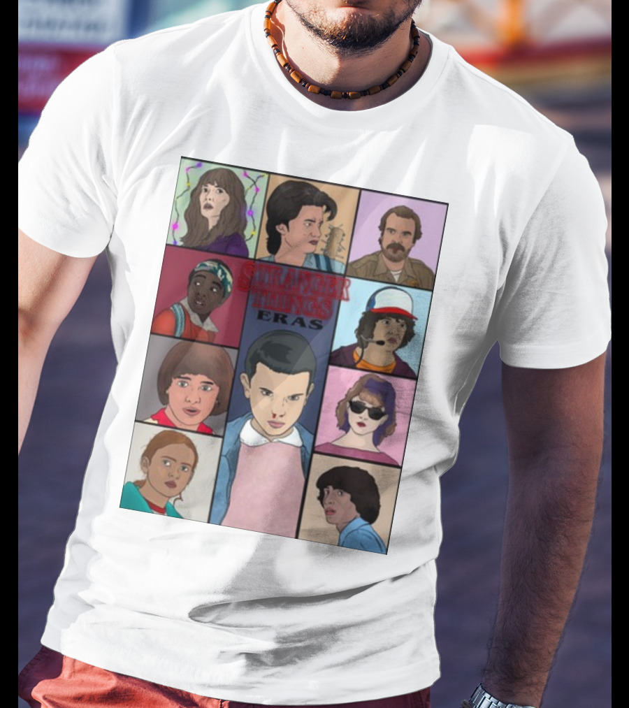Stranger Things Eras Character Collage T-Shirt