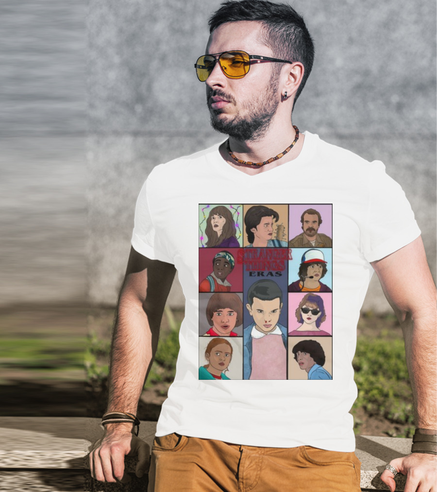 Stranger Things Eras Character Collage T-Shirt