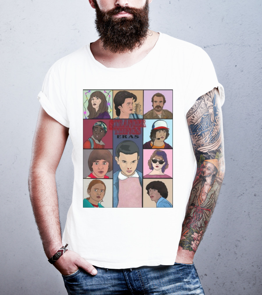 Stranger Things Eras Character Collage T-Shirt