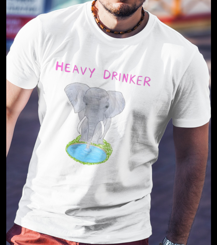 Dave Portnoy Heavy Drinker Elephant Watering Hole Scene T-Shirt