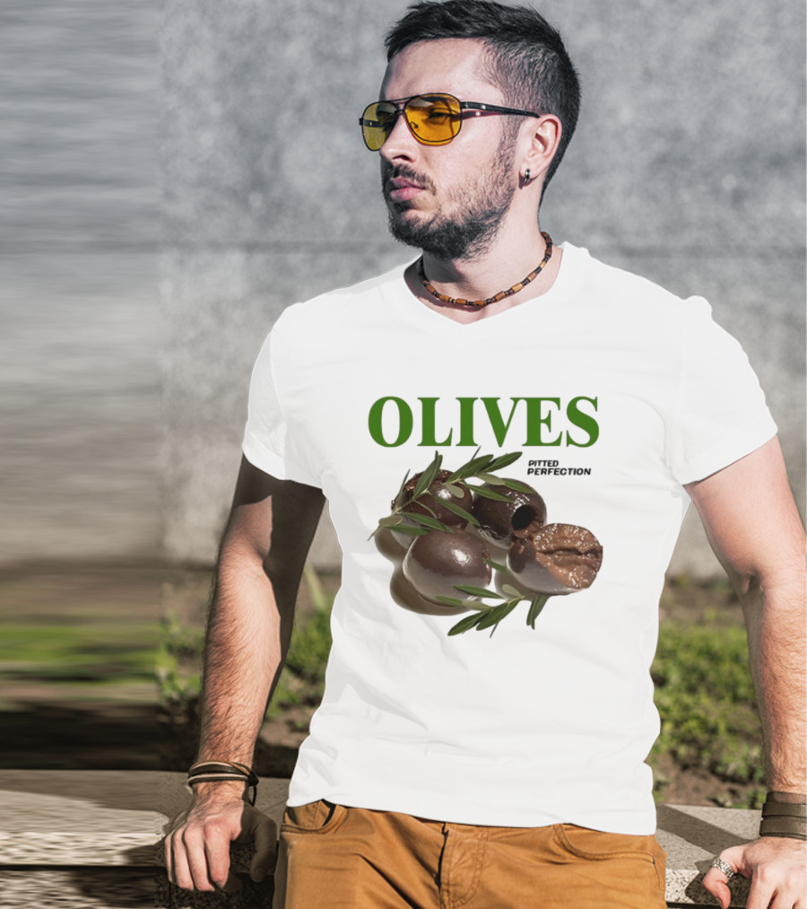 Olives Pitted Perfection Middleclassfancy Perfect In A Drink On A Plate T-Shirt
