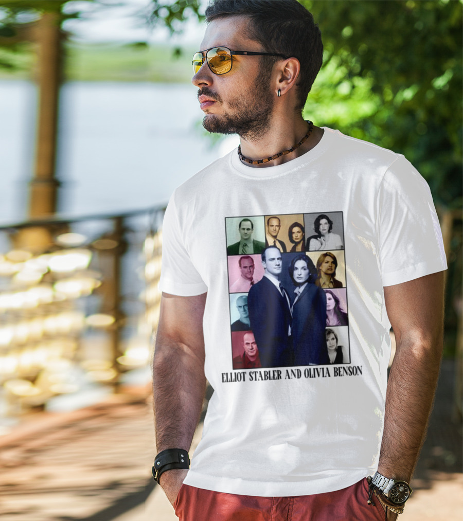 Elliot Stabler And Olivia Benson Collage Eras T-Shirt