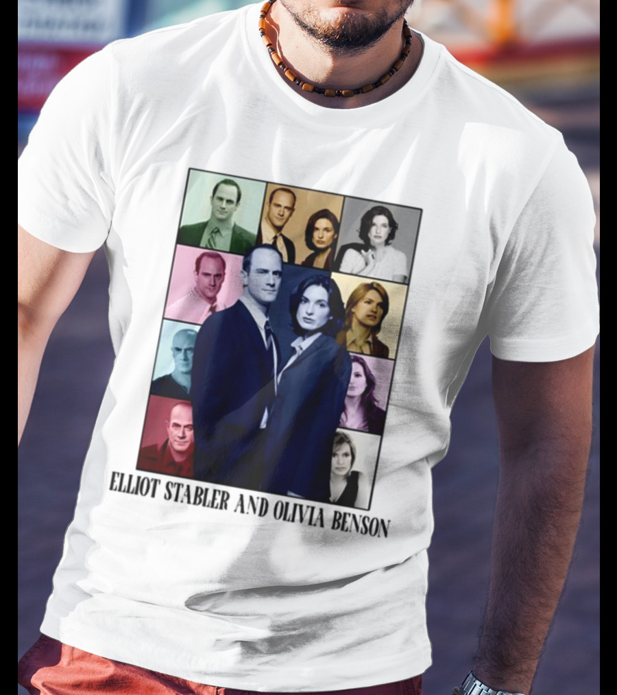 Elliot Stabler And Olivia Benson Collage Eras T-Shirt
