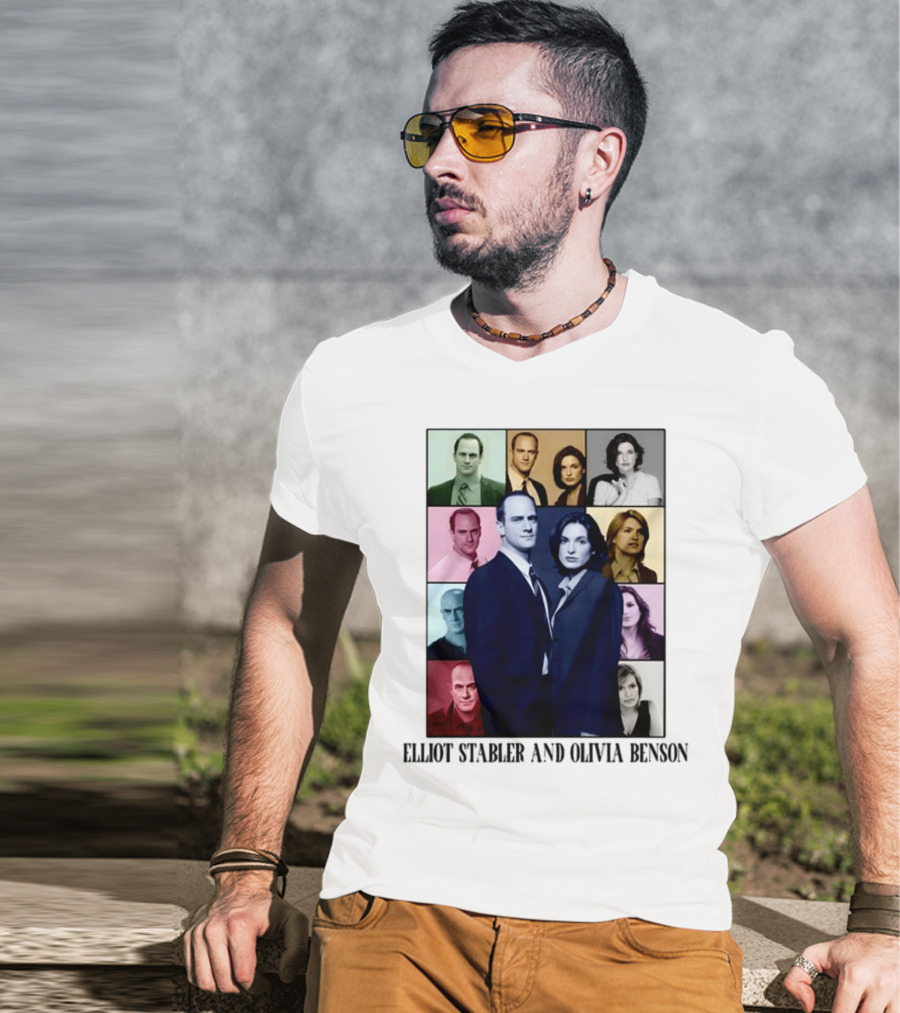 Elliot Stabler And Olivia Benson Collage Eras T-Shirt