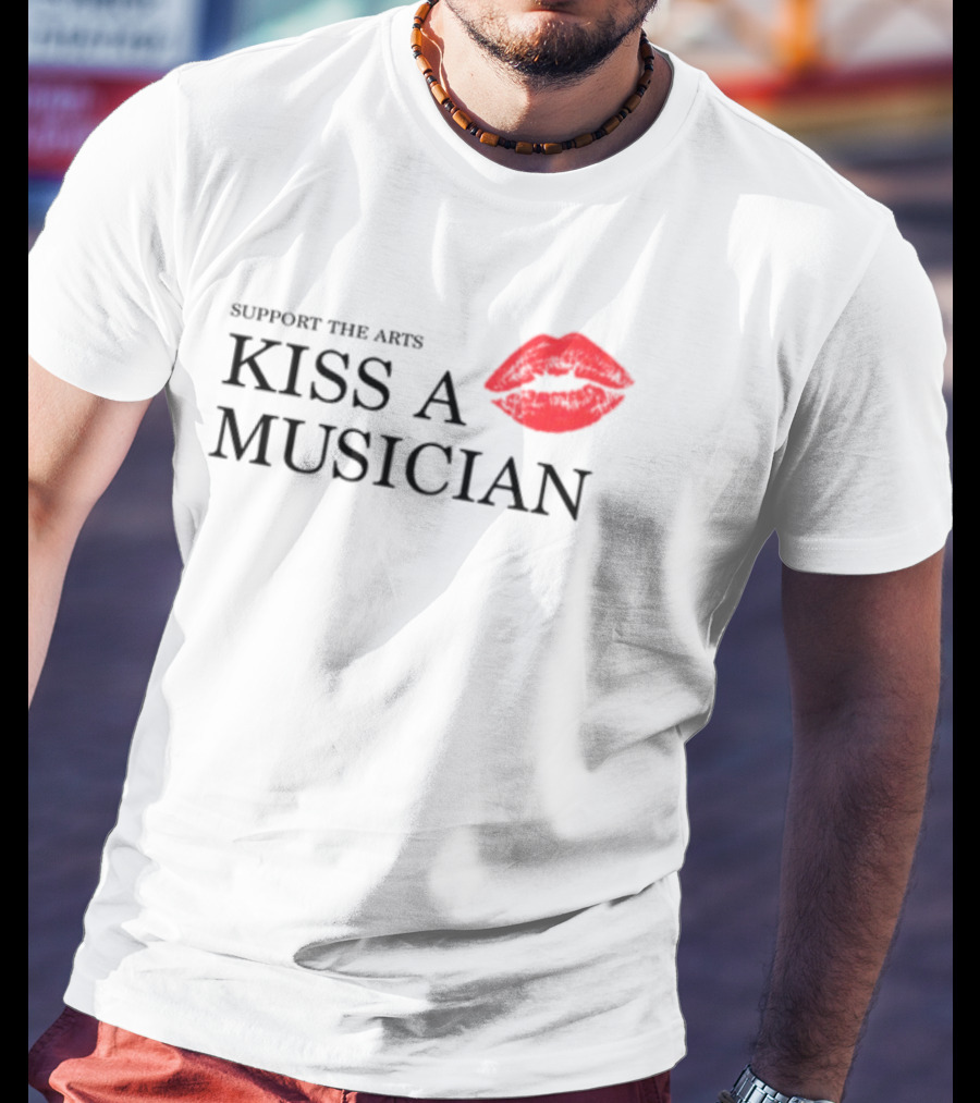Support The Arts Kiss A Musician Red Lips T-Shirt