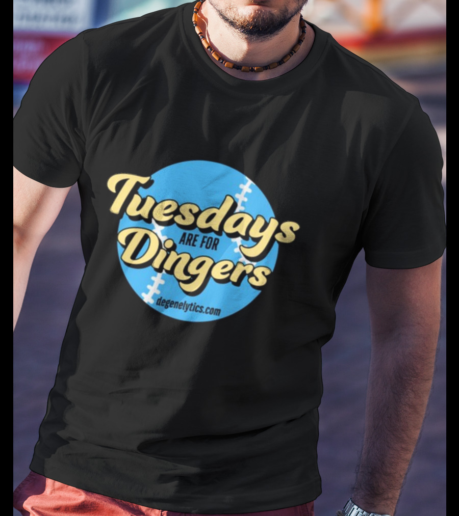 Tuesdays Are For Dingers Degeneltyics.com Football Stitch T-Shirt