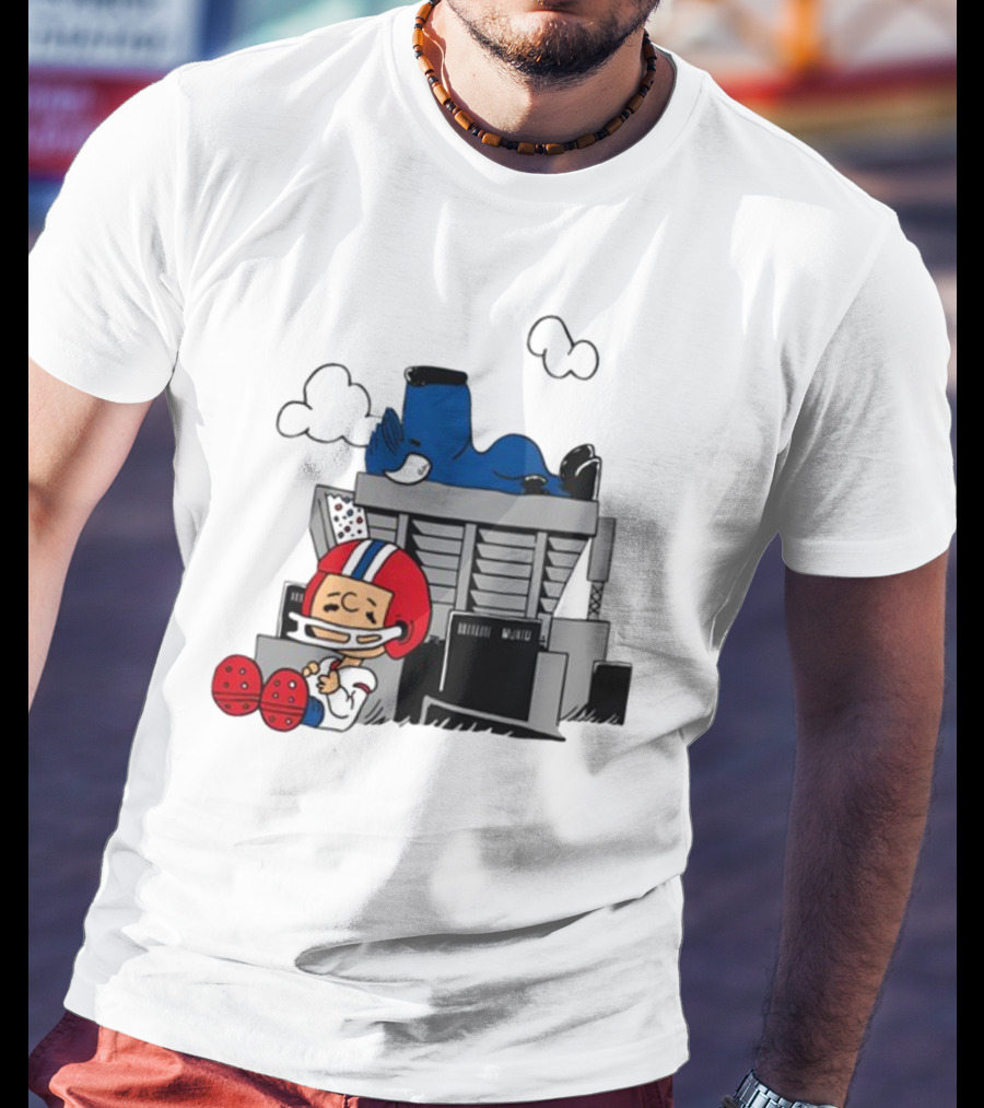 Waiting The Season Football Player Snoozing On Bleachers T-Shirt