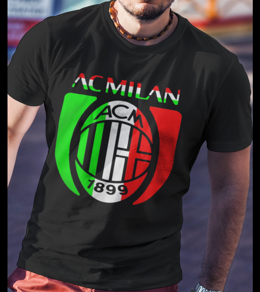 AC Milan ACM 1899 Logo Italy Flag T-Shirt