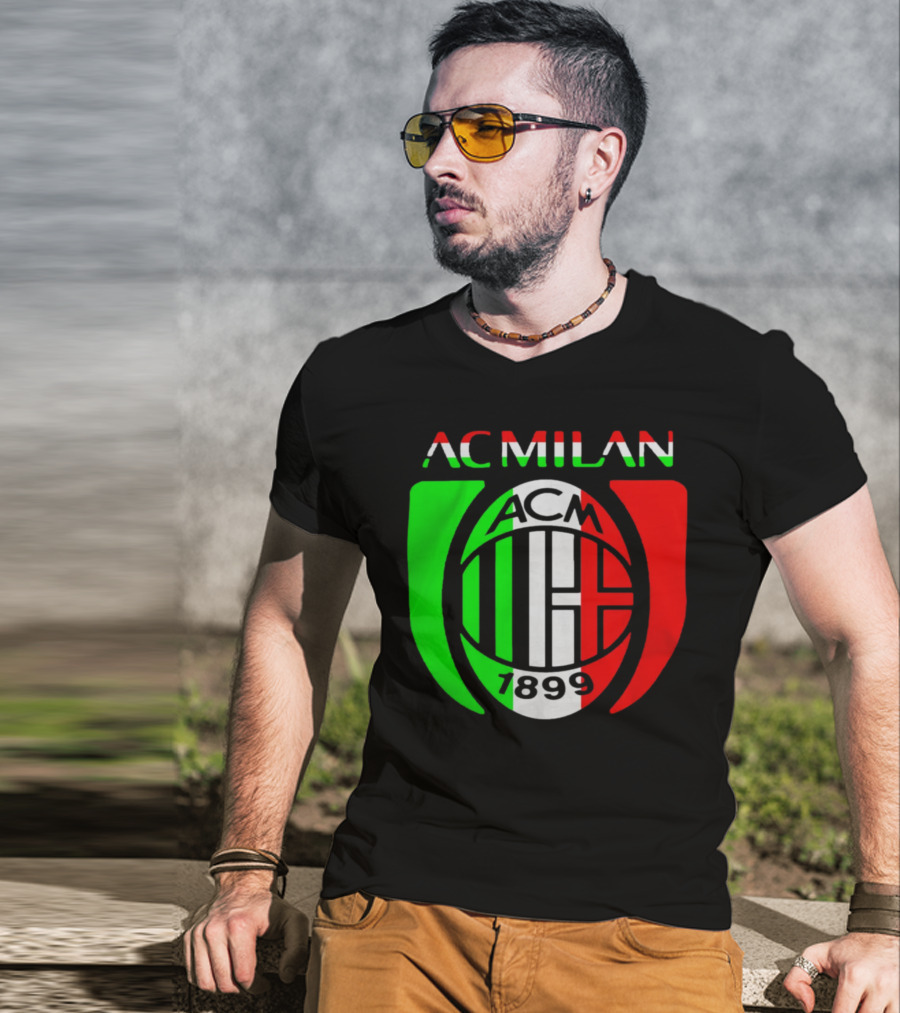 AC Milan ACM 1899 Logo Italy Flag T-Shirt