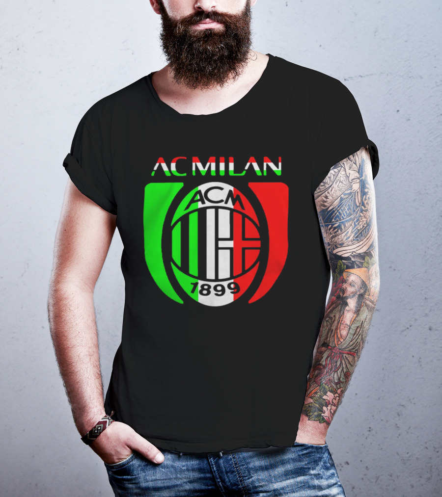 AC Milan ACM 1899 Logo Italy Flag T-Shirt
