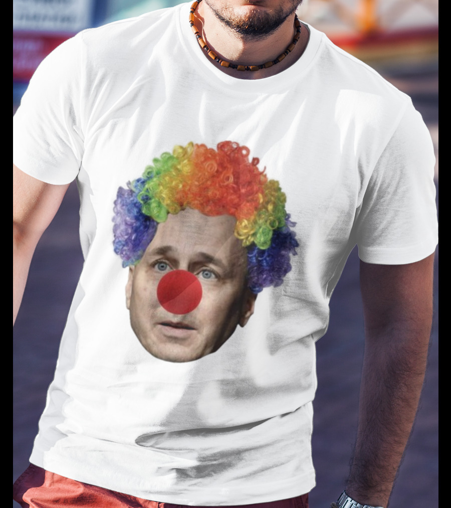 Burdenburner Brian Clownman Rainbow Wig Red Nose Face T-Shirt