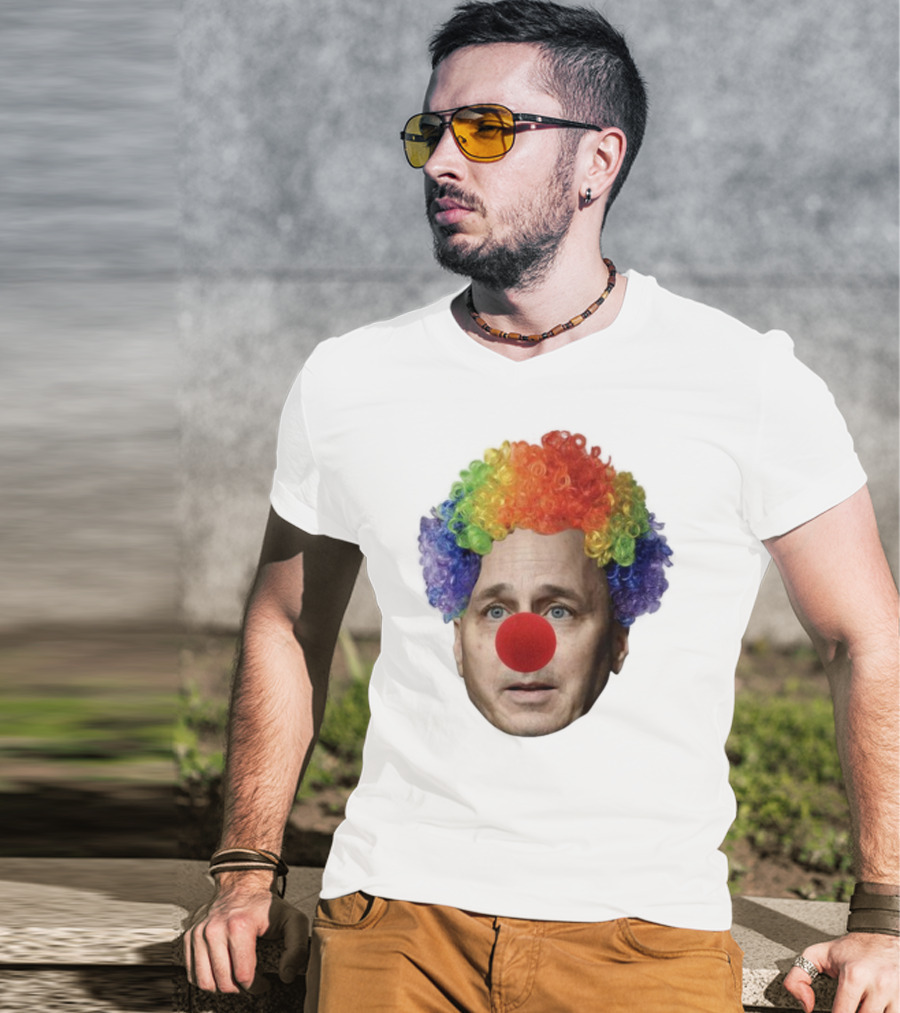 Burdenburner Brian Clownman Rainbow Wig Red Nose Face T-Shirt