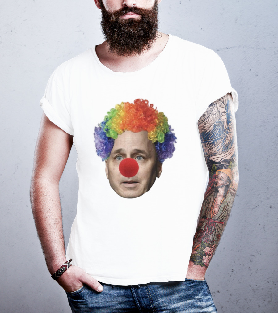 Burdenburner Brian Clownman Rainbow Wig Red Nose Face T-Shirt