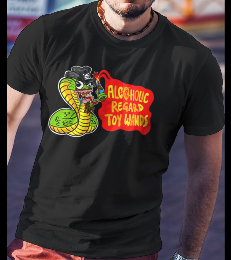 ALCOHOLIC REGARD TOY WANDS Snake Pirate Drinking T-Shirt