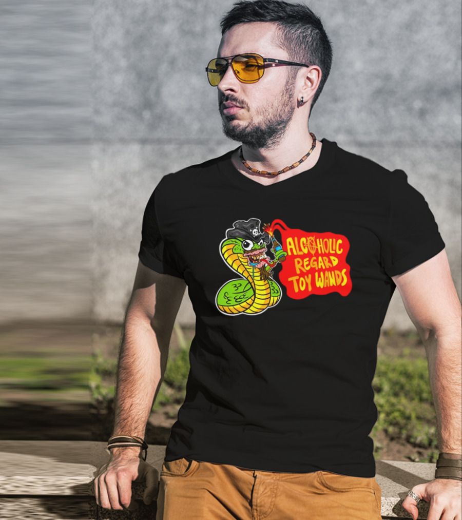 ALCOHOLIC REGARD TOY WANDS Snake Pirate Drinking T-Shirt