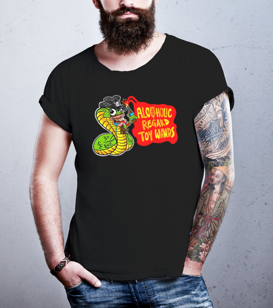 ALCOHOLIC REGARD TOY WANDS Snake Pirate Drinking T-Shirt