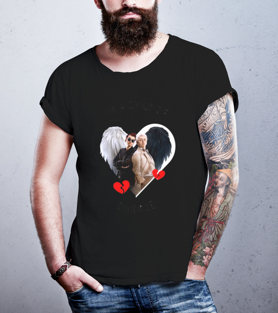 Azirasbraincell Good Omens I'm A Child Of Divorce Heart Wings Broken Heart T-Shirt