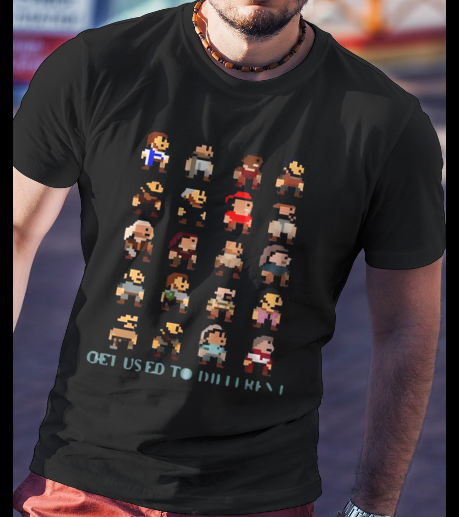 Get Used To Different Pixelated Characters Collection T-Shirt