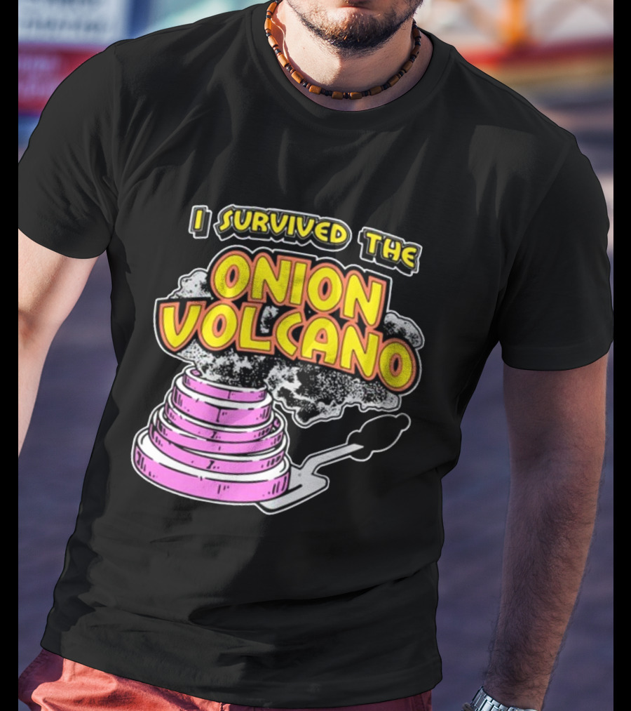 I Survived The Onion Volcano Hibachi Grill Smoke Spatula Scene T-Shirt