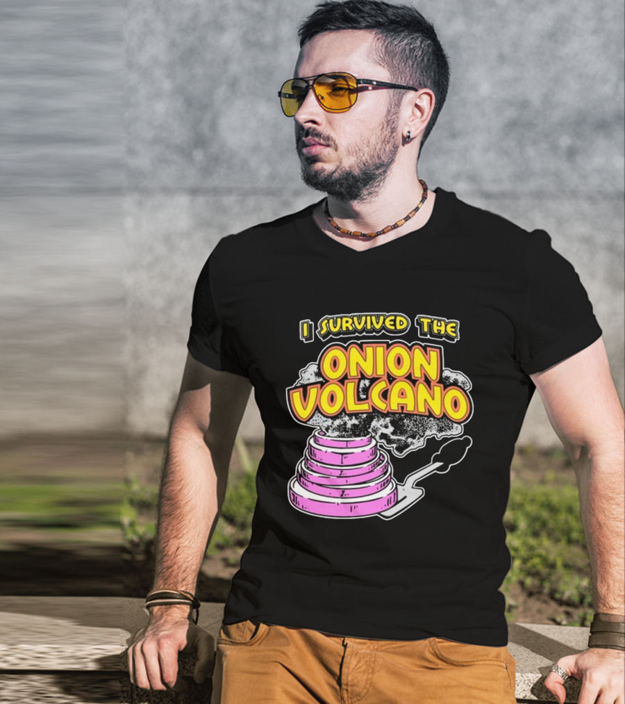 I Survived The Onion Volcano Hibachi Grill Smoke Spatula Scene T-Shirt