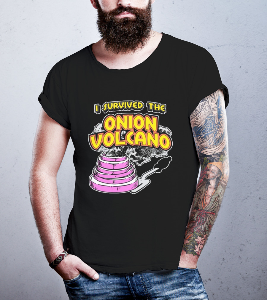 I Survived The Onion Volcano Hibachi Grill Smoke Spatula Scene T-Shirt