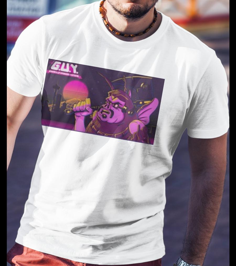 Gundamishere G.U.Y. Generically Upgraded New Retro Sci-Fi Neon T-Shirt