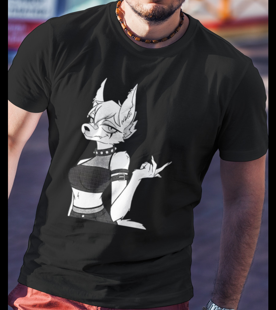 Punk Girl Jackal Attitude Aesthetic T-Shirt